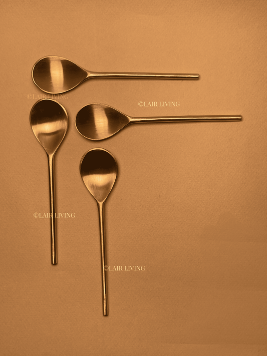 Luna Handcrafted Brass Dessert Spoons – A Luxe Dining Essential - Lair living