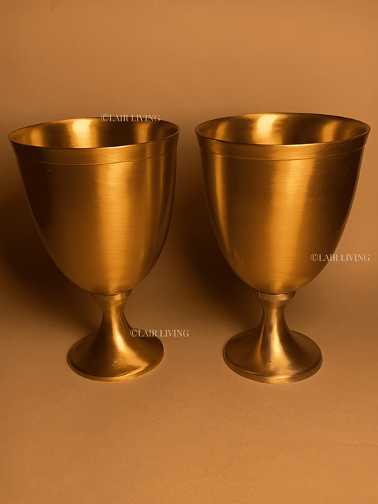 Luxury Brass Goblet – Handcrafted Matte, Wine & Cocktail Glass for Elegant Dining - Lair living