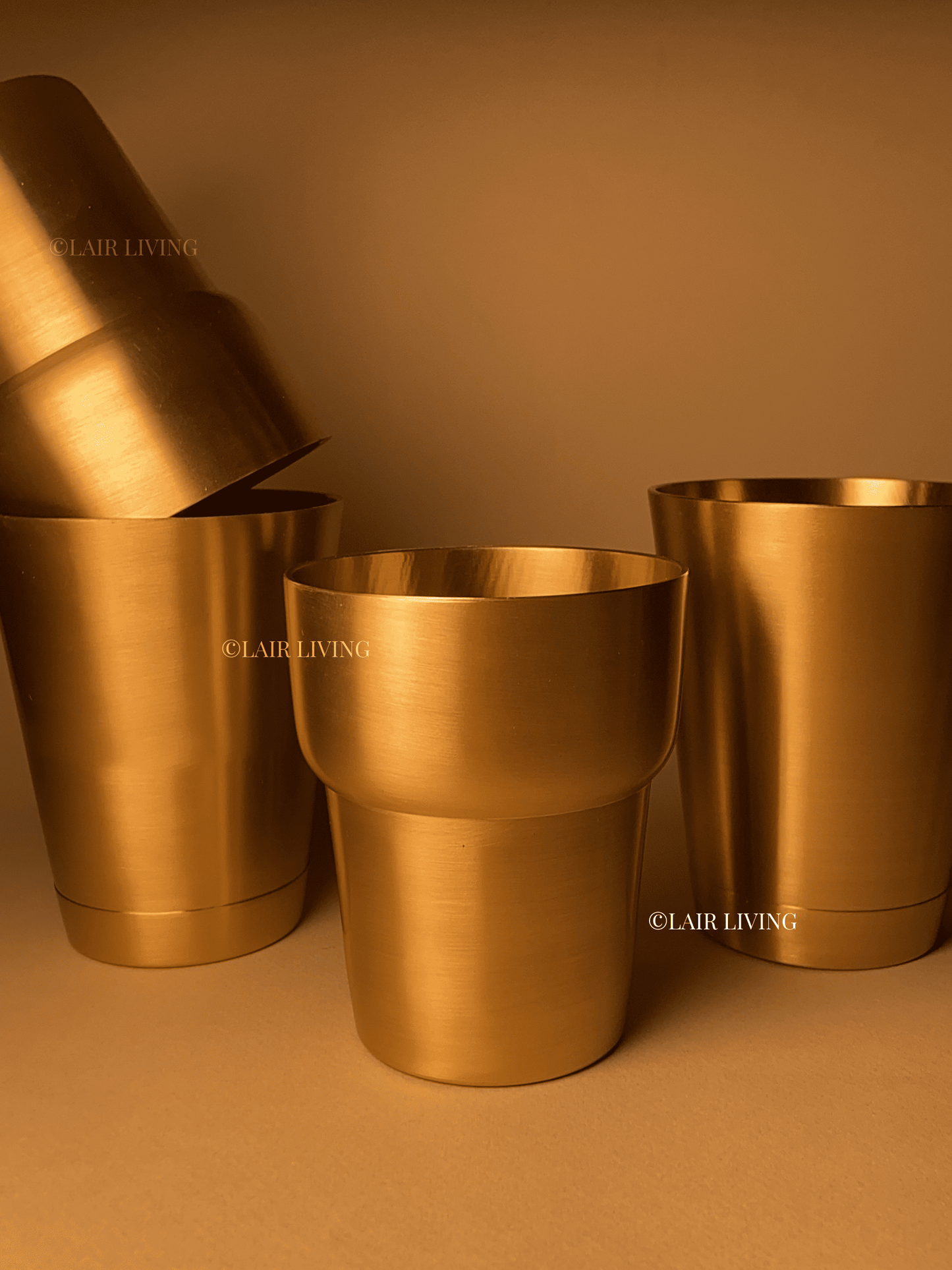 Handcrafted Brass Cocktail Shaker – Matte Barware for Classic & Modern Cocktails - Lair living