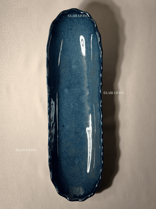 Indigo Serving Boat | Handmade Ceramic — Stoneware Ceramic Collection by Lair Living
