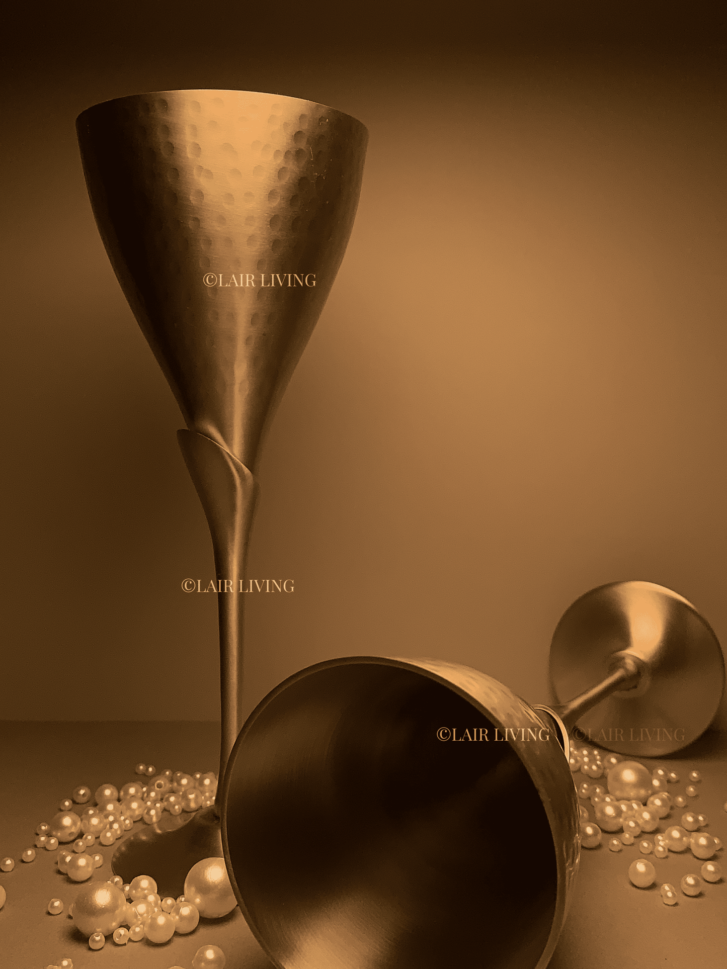 Hammered Brass Champagne Glasses | Artisanal Collection | Lair Living - Lair living