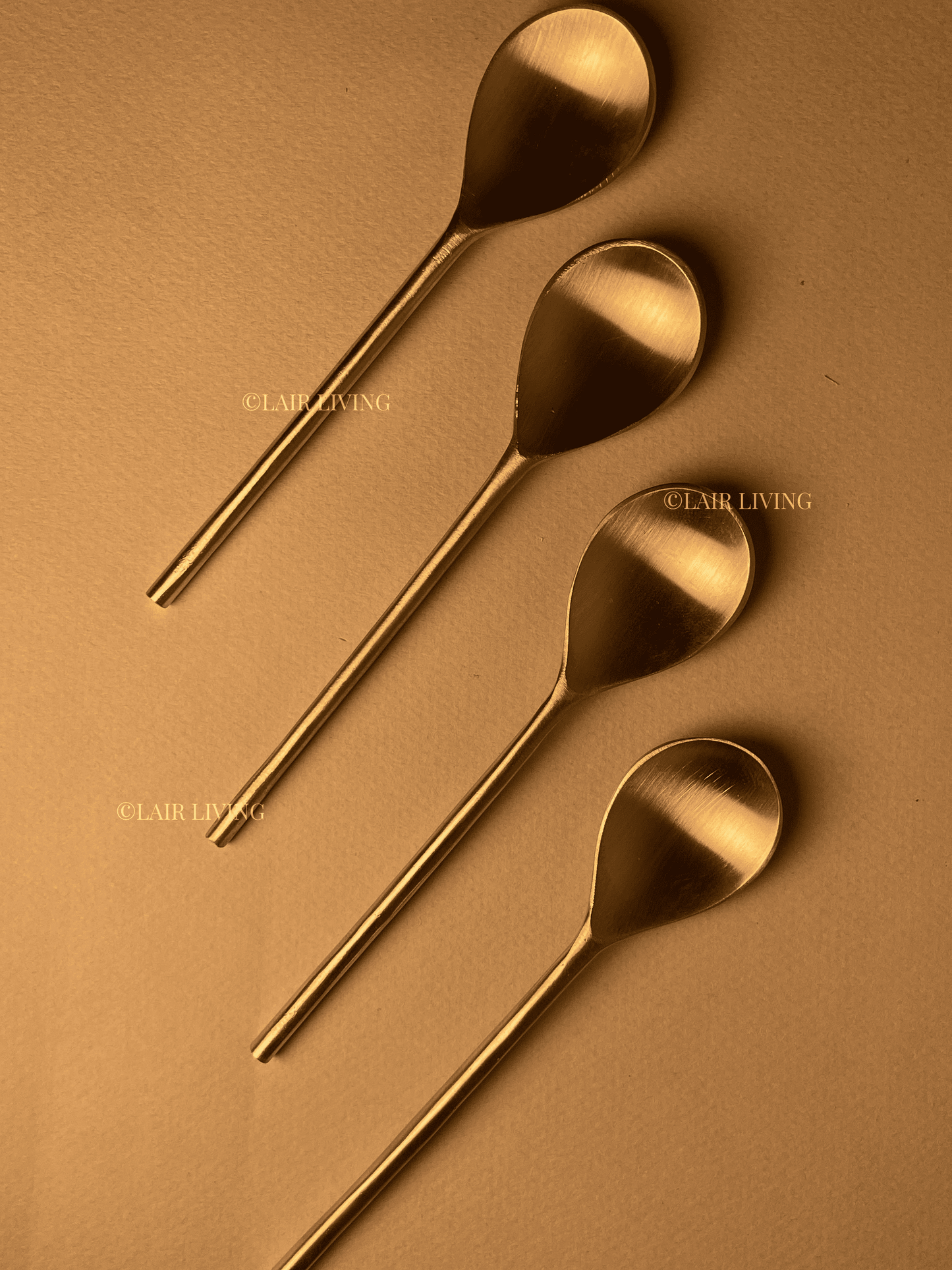 Luna Handcrafted Brass Dessert Spoons – A Luxe Dining Essential - Lair living