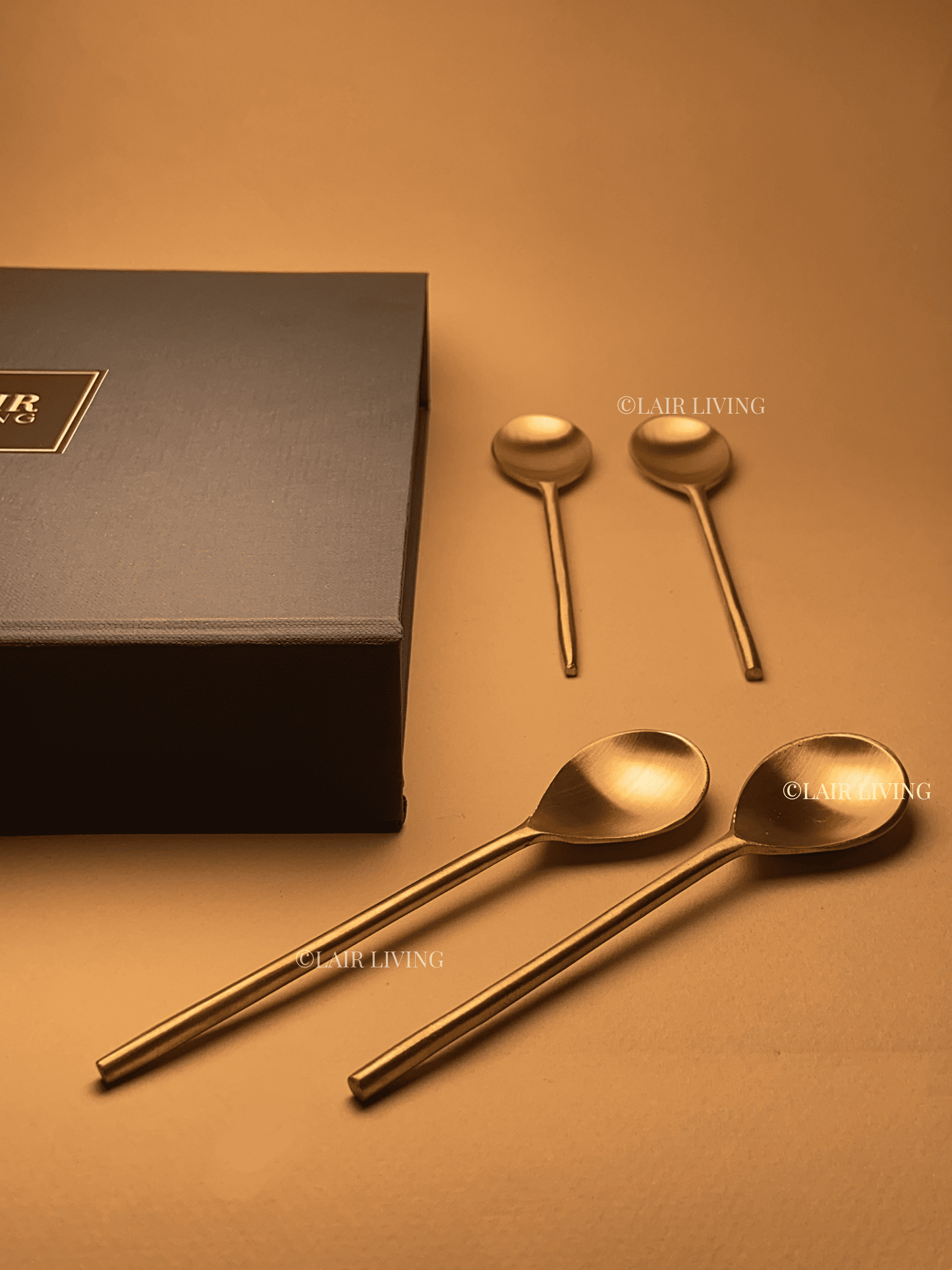 Luna Handcrafted Brass Dessert Spoons – A Luxe Dining Essential - Lair living