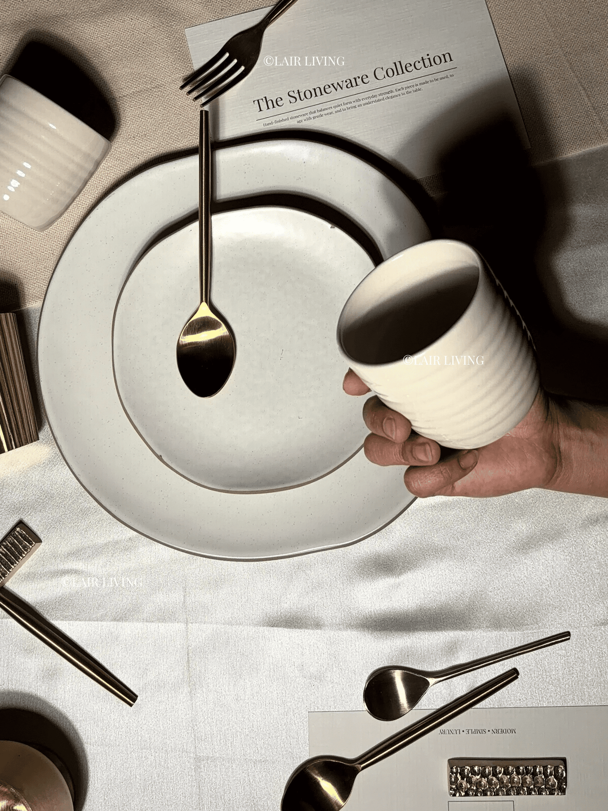 Alabaster Quarter Plate | Handmade Ceramic — Stoneware Ceramic Collection by Lair Living