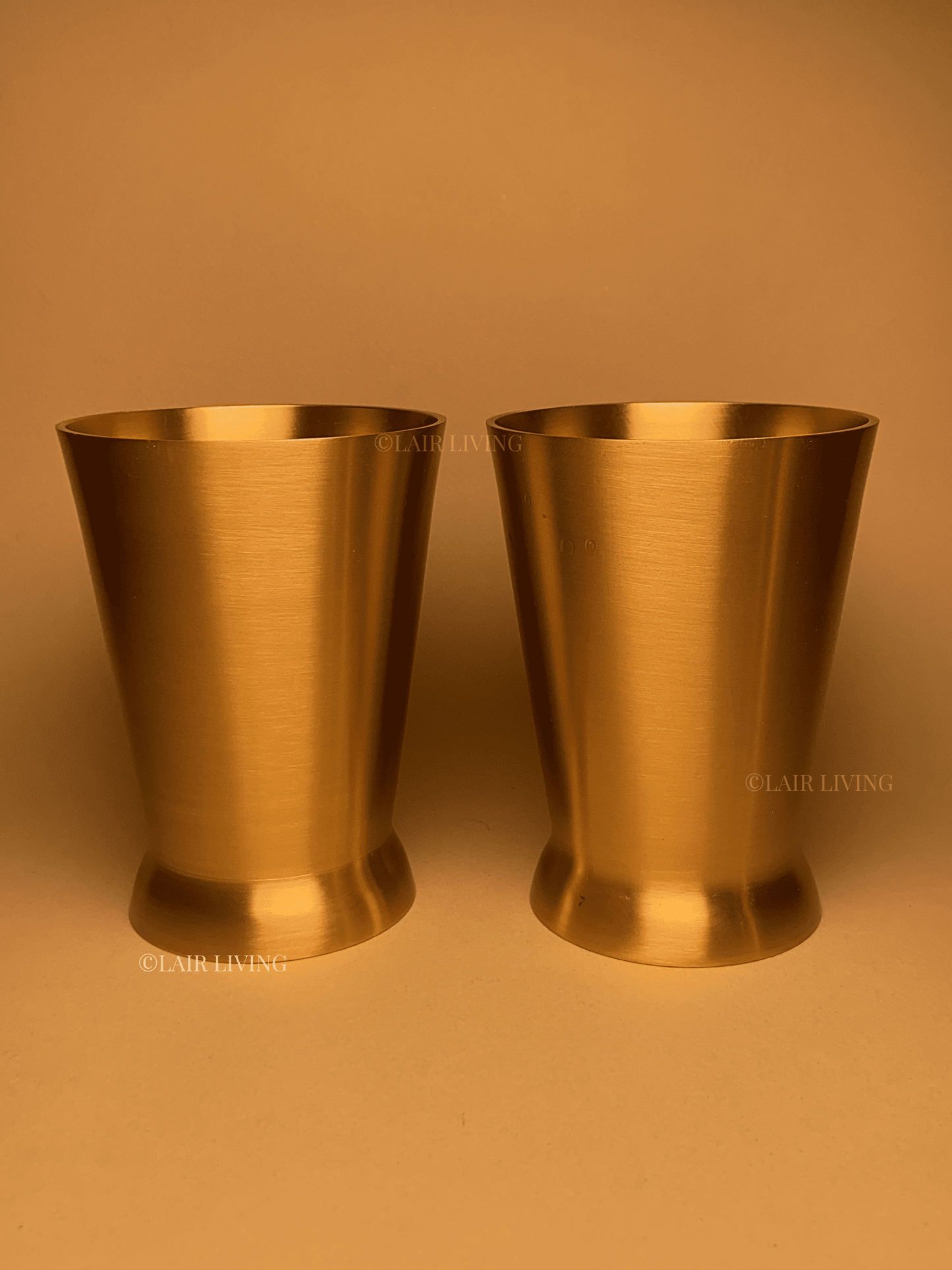 Matte Brass Tumbler Set – Pure Brass Drink ware for Everyday Luxury - Lair living
