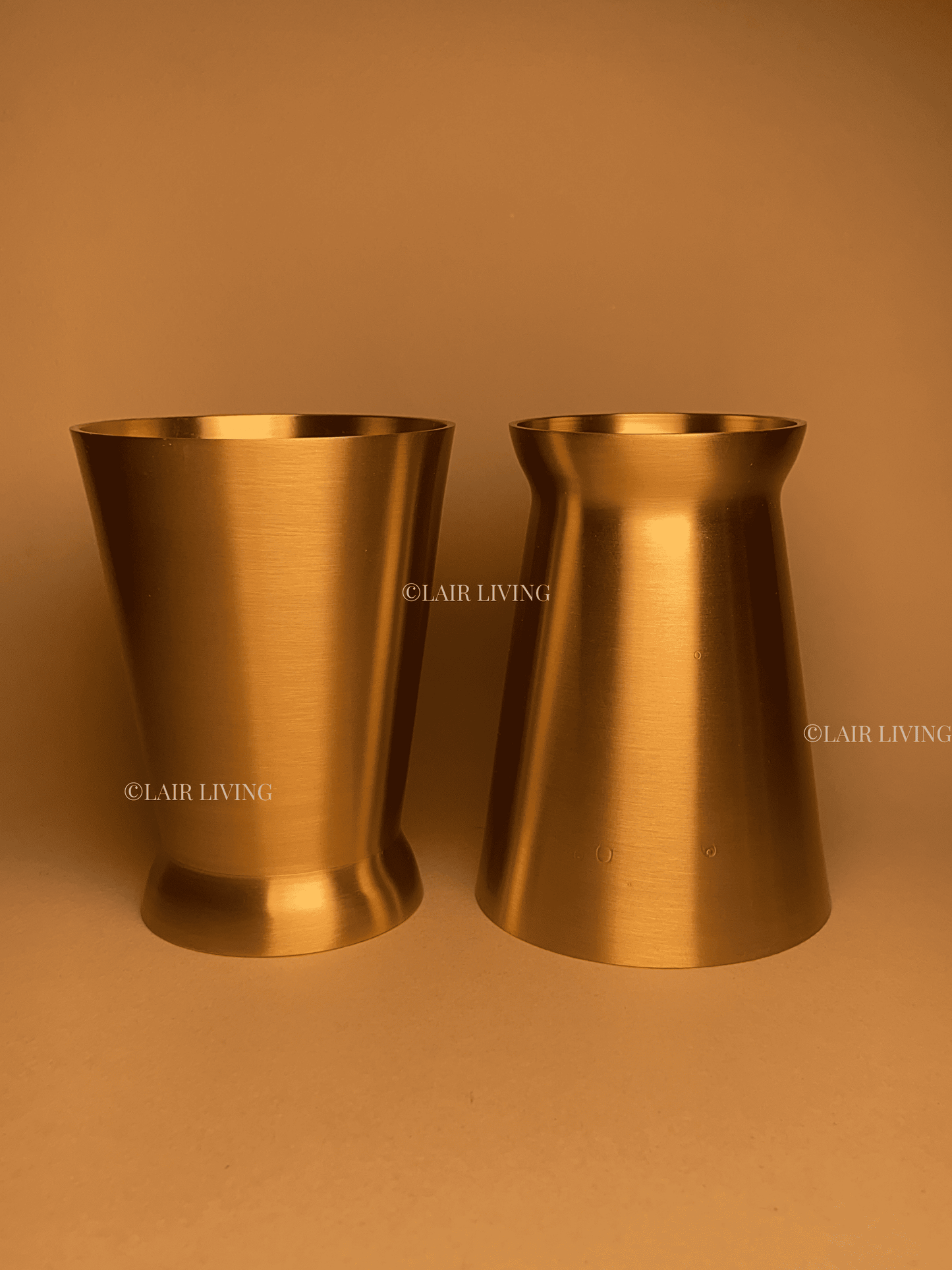 Matte Brass Tumbler Set – Pure Brass Drink ware for Everyday Luxury - Lair living