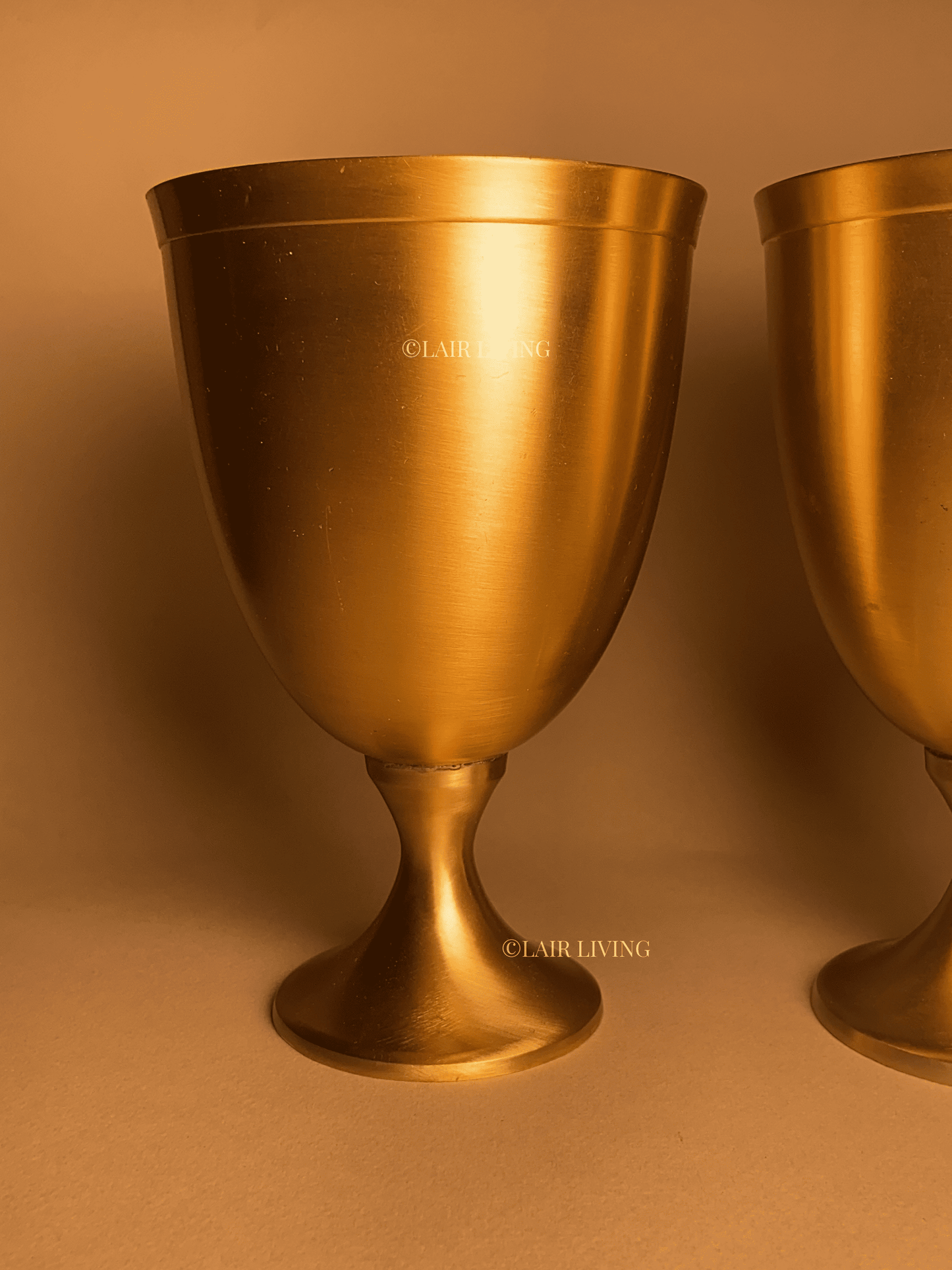 Luxury Brass Goblet – Handcrafted Matte, Wine & Cocktail Glass for Elegant Dining - Lair living