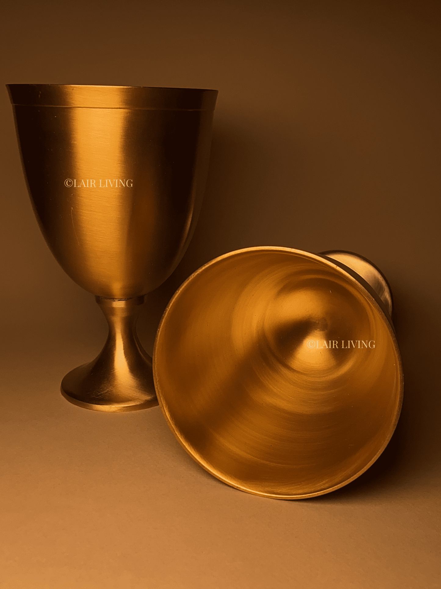 Luxury Brass Goblet – Handcrafted Matte, Wine & Cocktail Glass for Elegant Dining - Lair living
