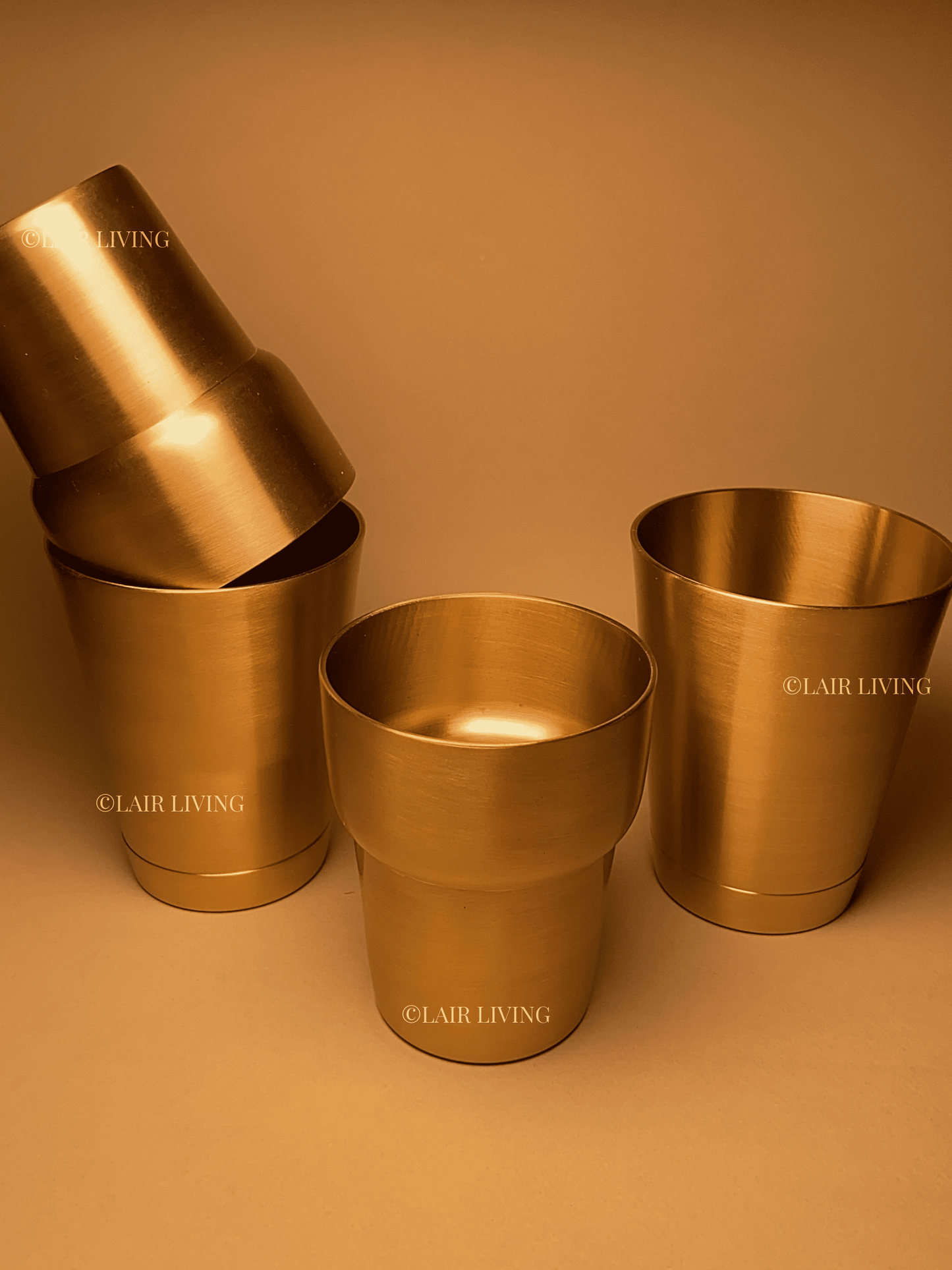 Handcrafted Brass Cocktail Shaker – Matte Barware for Classic & Modern Cocktails - Lair living