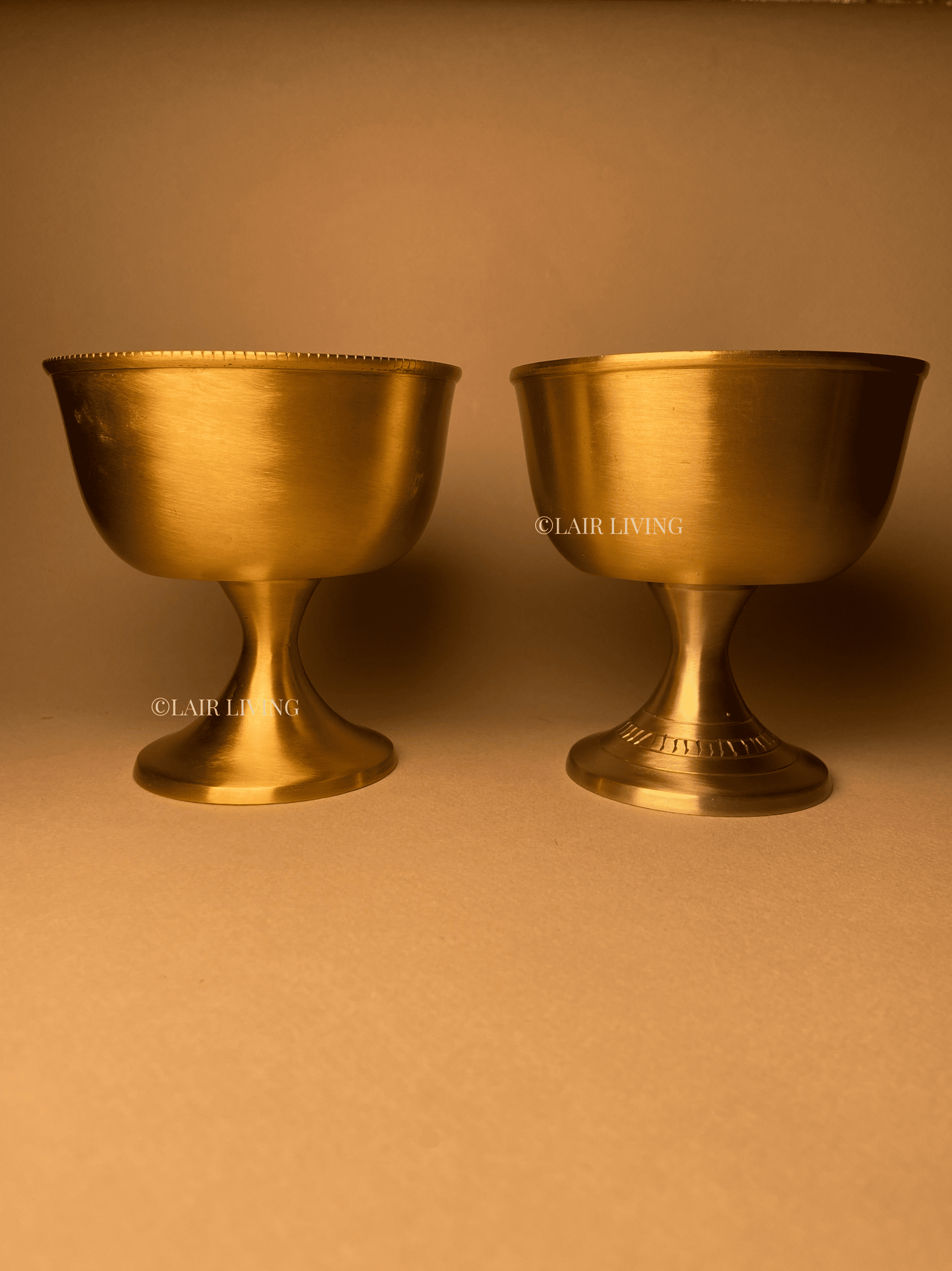 Pure Brass Gelato Bowl | Matte Finish Dessert Bowl with Spoon – Luxurious & Timeless - Lair living