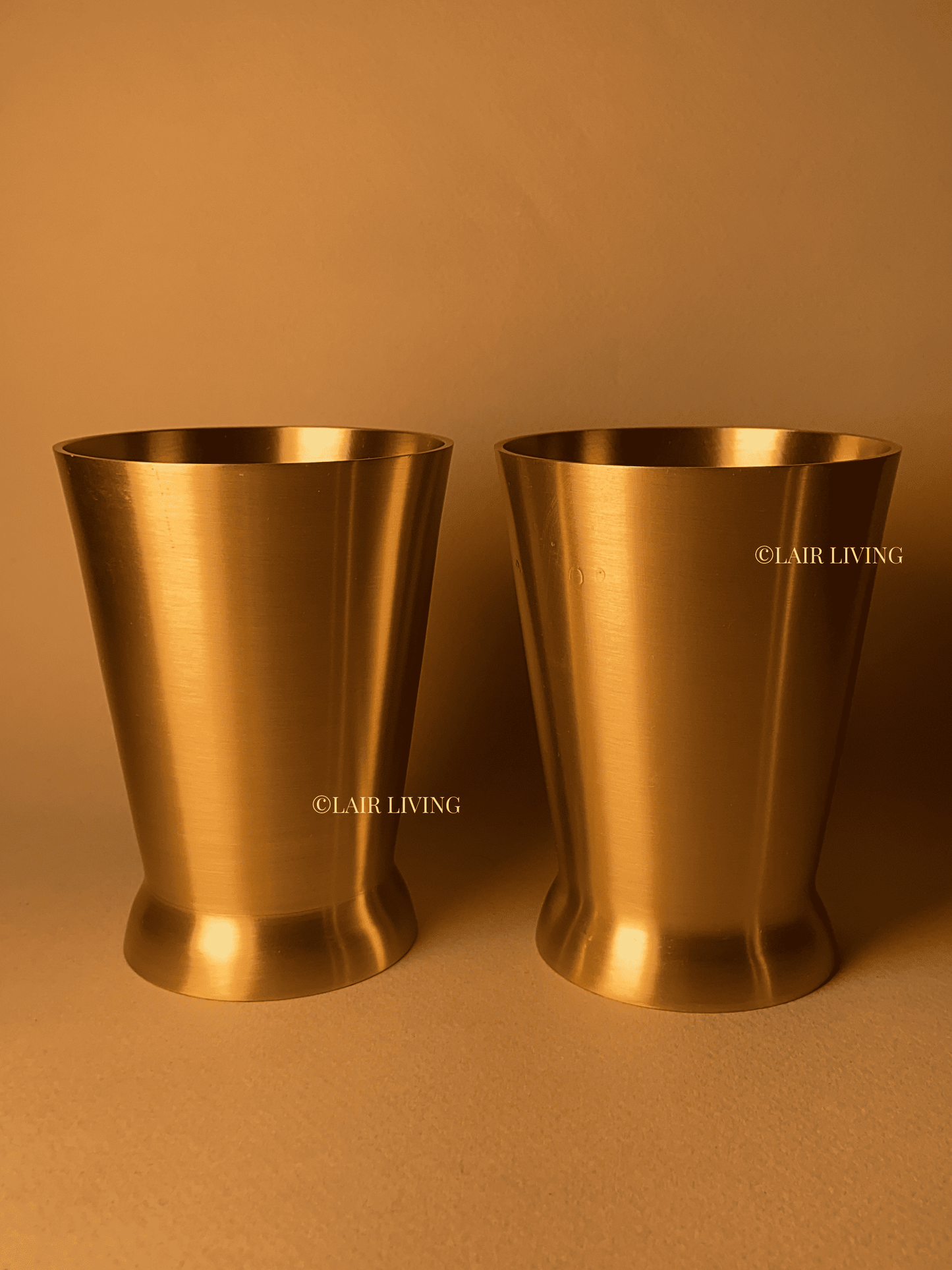 Matte Brass Tumbler Set – Pure Brass Drink ware for Everyday Luxury - Lair living