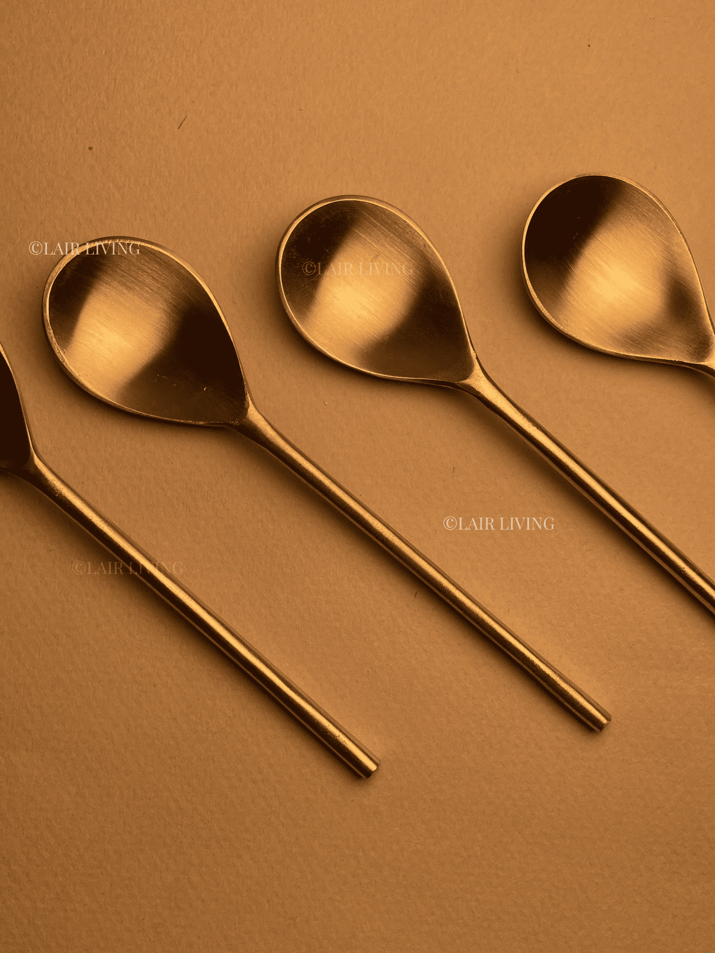 Luna Handcrafted Brass Dessert Spoons – A Luxe Dining Essential - Lair living