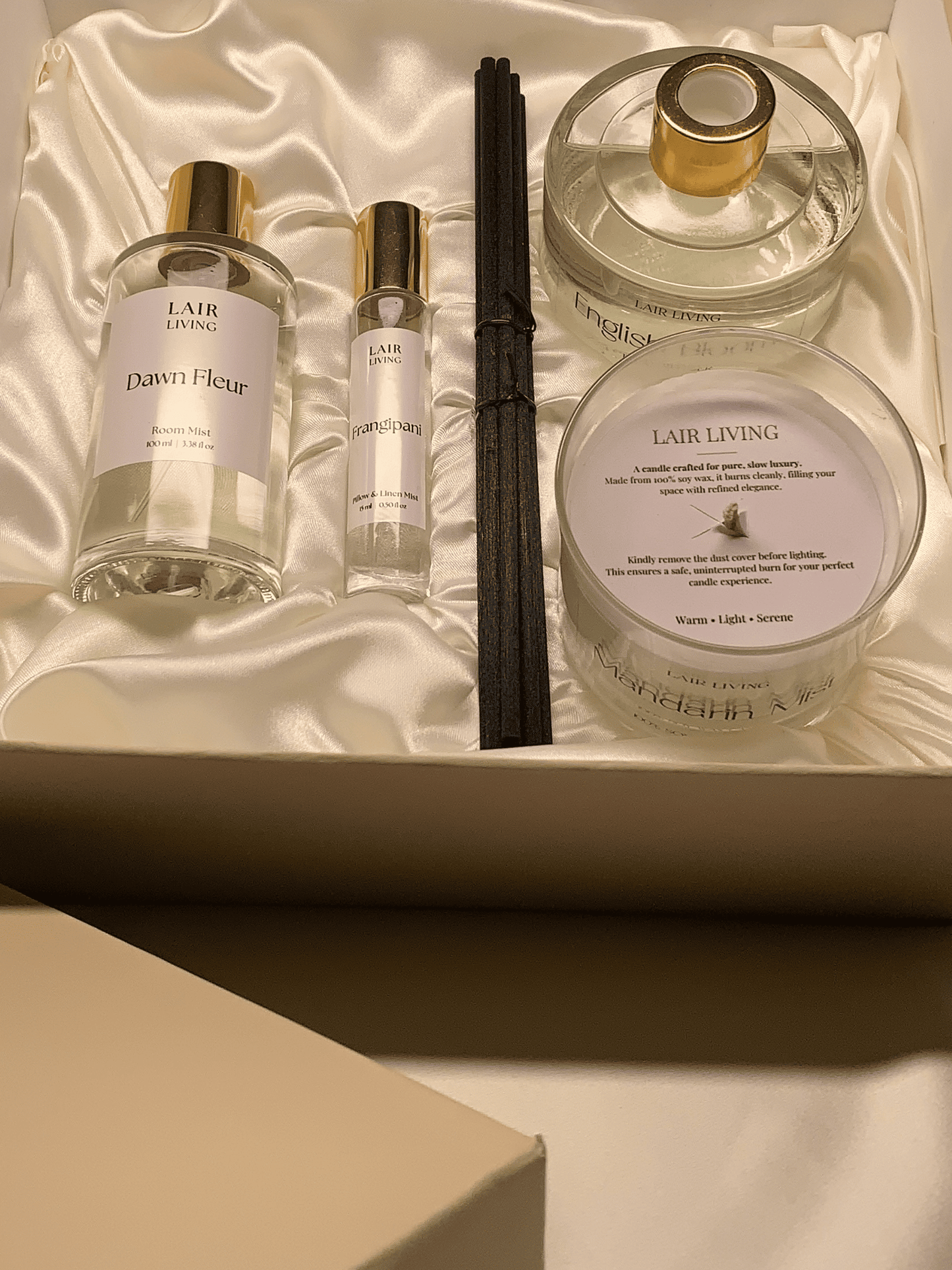 Dawn & Bloom Luxury Gift Box | Room Mist, Reed Diffuser, Candle & Pillow Mist by Lair Living