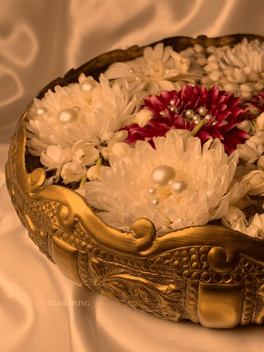 Luxury pure brass antique urli by Lair Living, a timeless piece for home decor. Perfect for adding traditional charm and elegance to any setting. Best in India for luxury home decor and gifting.