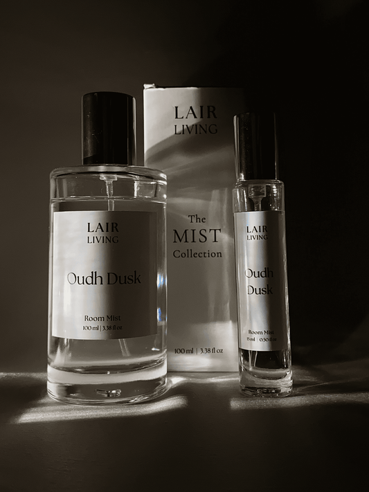 Oudh Dusk Room Mist Spray | Spicy - Spiced Oud Room Spray & Warm Amber - Linen Mist for Home – The Mist by Lair Living - Lair living