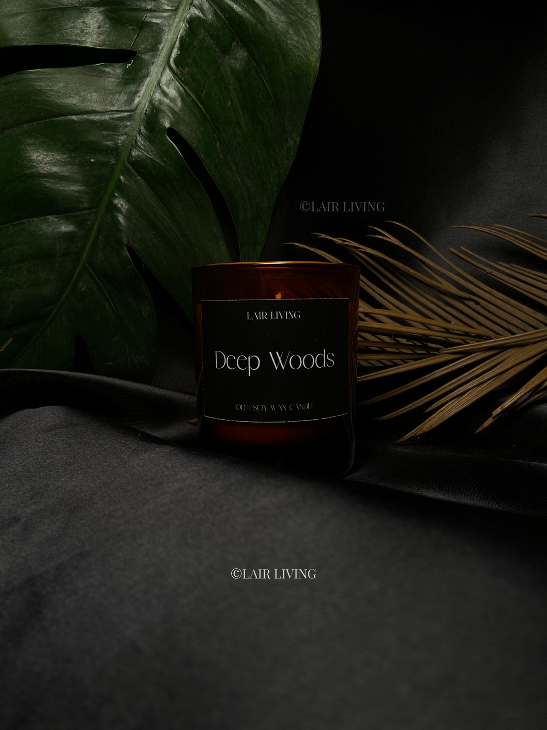 Pure soy wax scented candle burning in a ventilated room