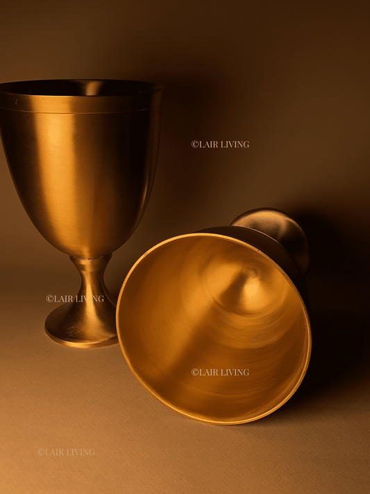 Luxury Brass Goblet – Handcrafted Matte, Wine & Cocktail Glass for Elegant Dining - Lair living