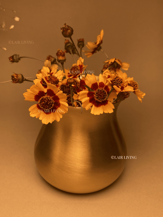 Timeless Brass Mini Vase – Handcrafted Matte Gold Small Vase for Home & Table Decor - Lair living