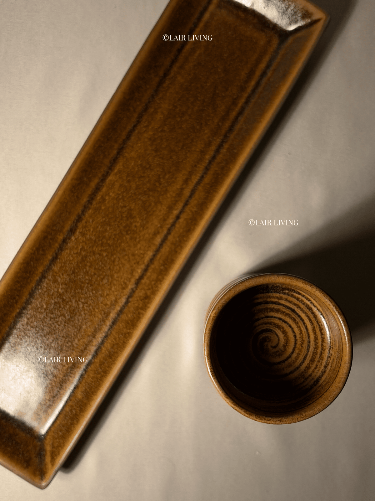 Terra Dip Bowl Set with Platter | Handmade Ceramic — Stoneware Ceramic Collection by Lair Living