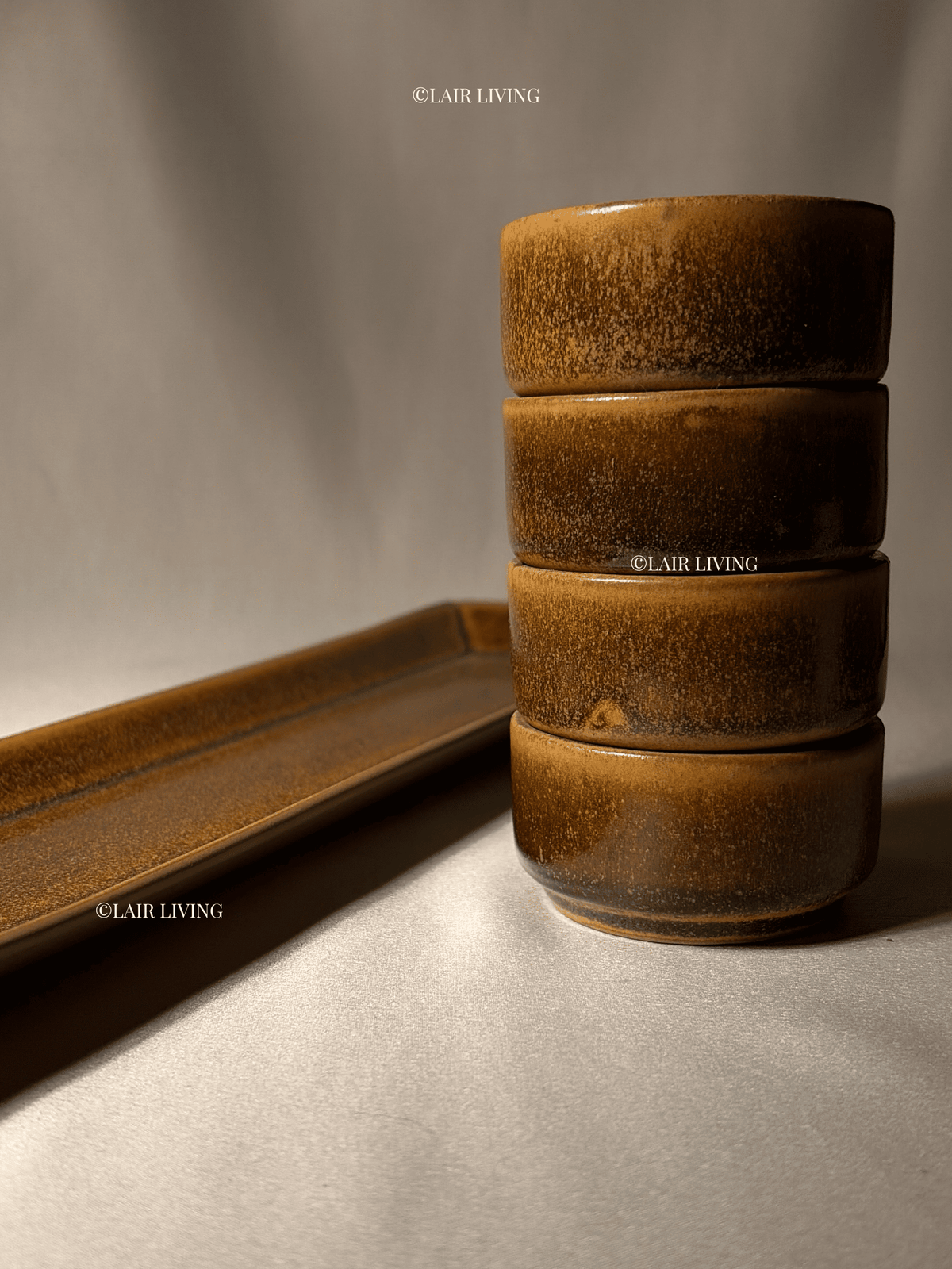 Terra Dip Bowl Set with Platter | Handmade Ceramic — Stoneware Ceramic Collection by Lair Living