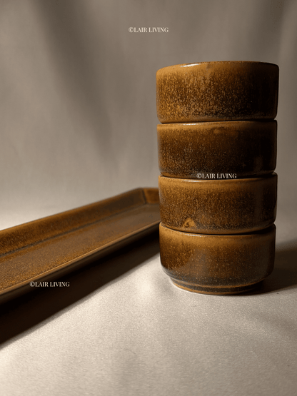 Terra Dip Bowl Set with Platter | Handmade Ceramic — Stoneware Ceramic Collection by Lair Living
