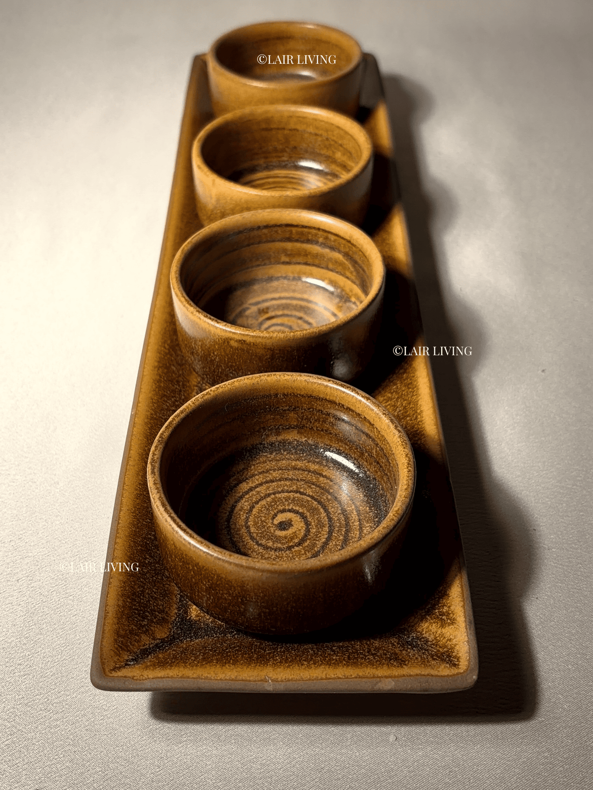 Terra Dip Bowl Set with Platter | Handmade Ceramic — Stoneware Ceramic Collection by Lair Living