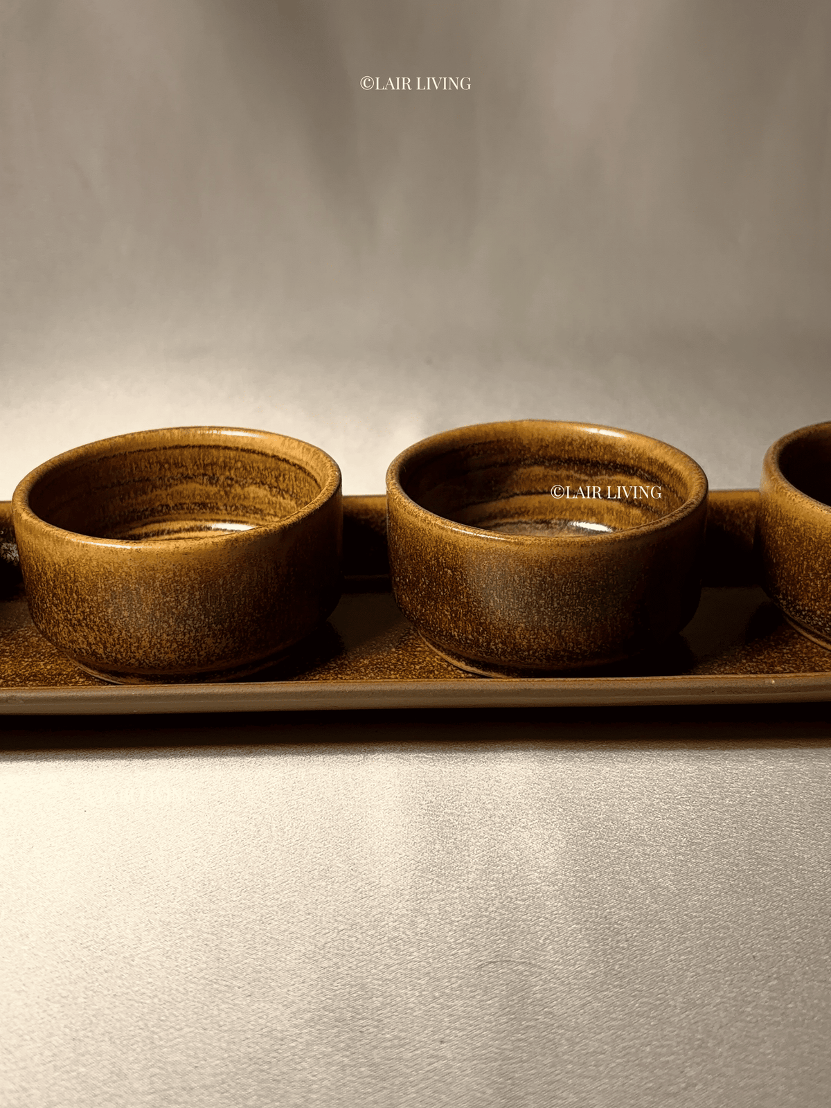 Terra Dip Bowl Set with Platter | Handmade Ceramic — Stoneware Ceramic Collection by Lair Living