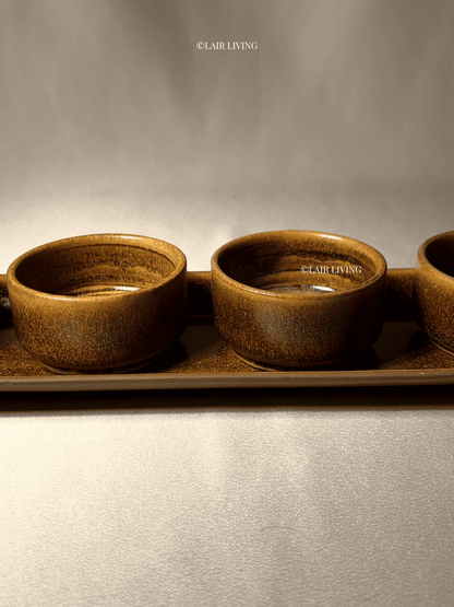 Terra Dip Bowl Set with Platter | Handmade Ceramic — Stoneware Ceramic Collection by Lair Living