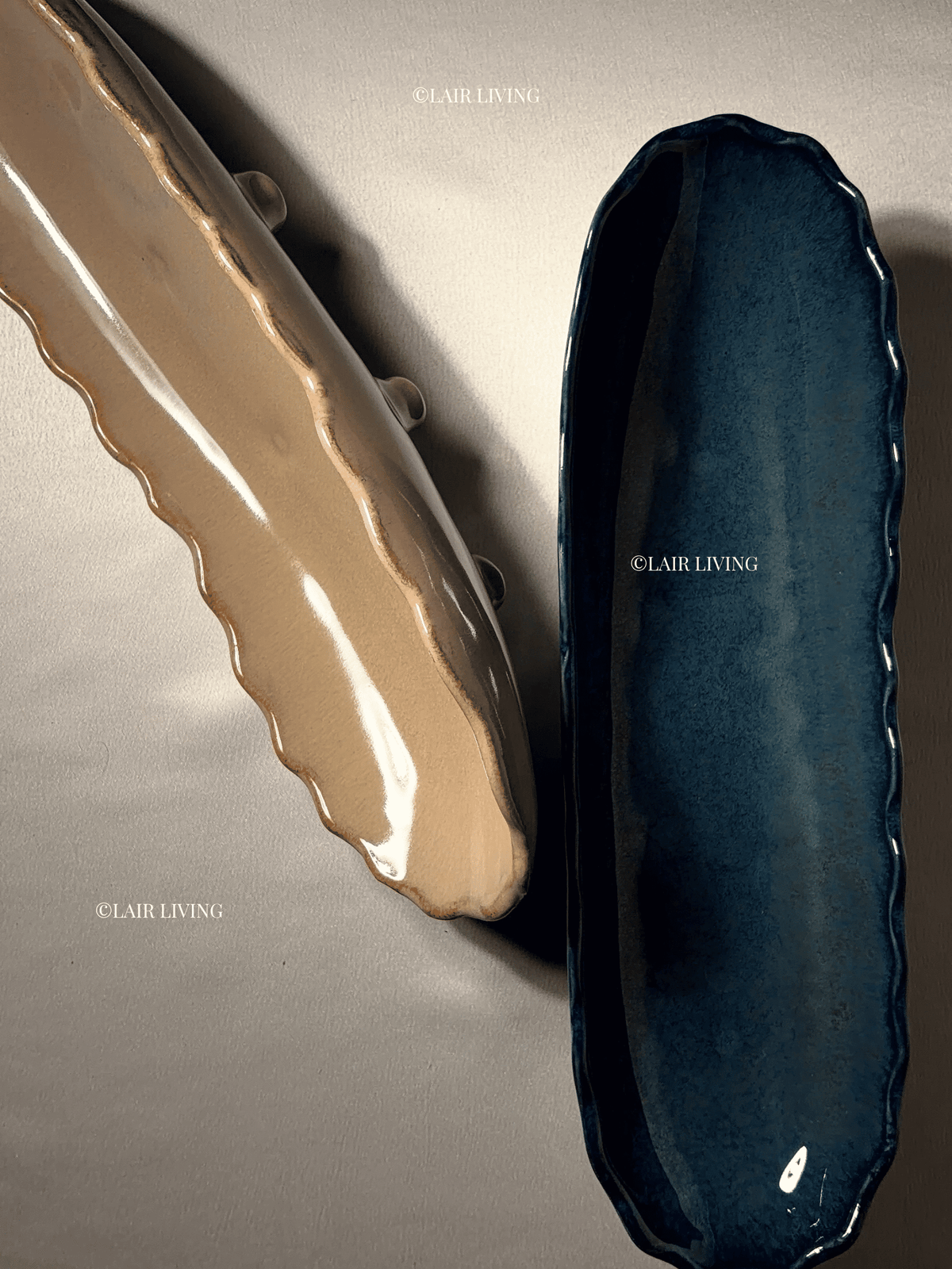 Indigo Serving Boat | Handmade Ceramic — Stoneware Ceramic Collection by Lair Living