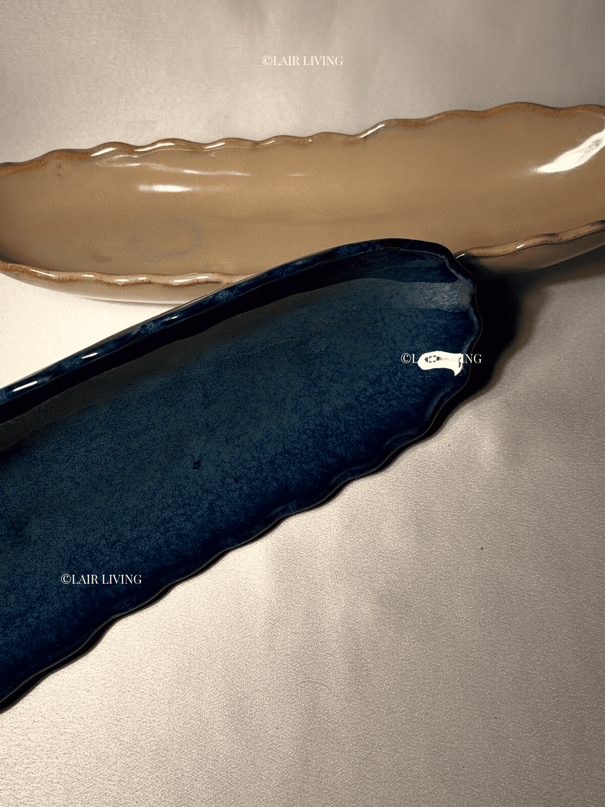 Indigo Serving Boat | Handmade Ceramic — Stoneware Ceramic Collection by Lair Living