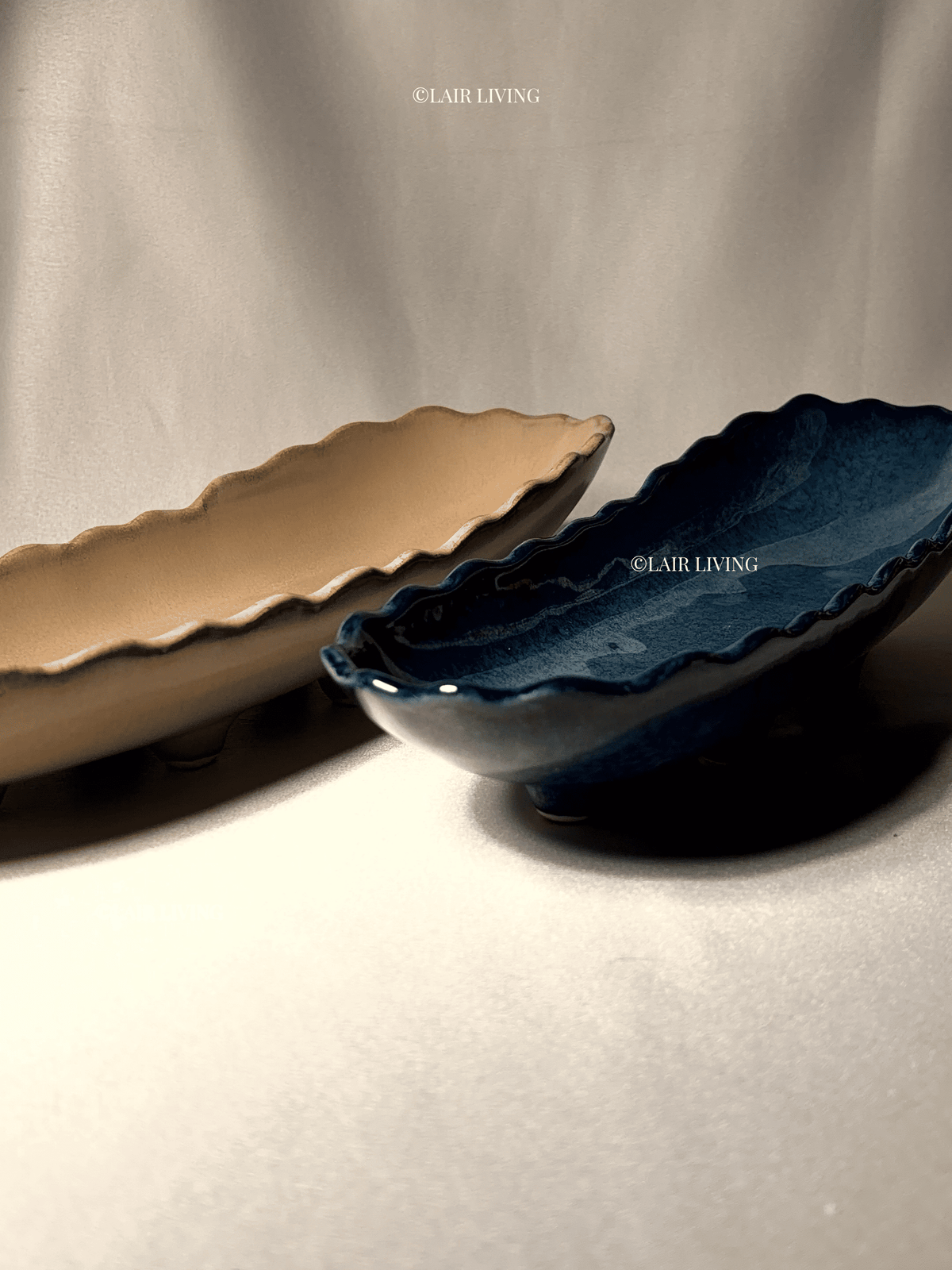 Indigo Serving Boat | Handmade Ceramic — Stoneware Ceramic Collection by Lair Living