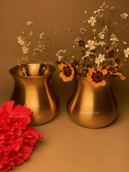 Timeless Brass Mini Vase – Handcrafted Matte Gold Small Vase for Home & Table Decor - Lair living