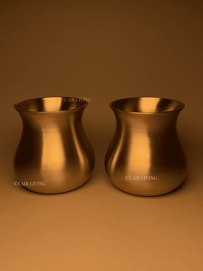 Timeless Brass Mini Vase – Handcrafted Matte Gold Small Vase for Home & Table Decor - Lair living