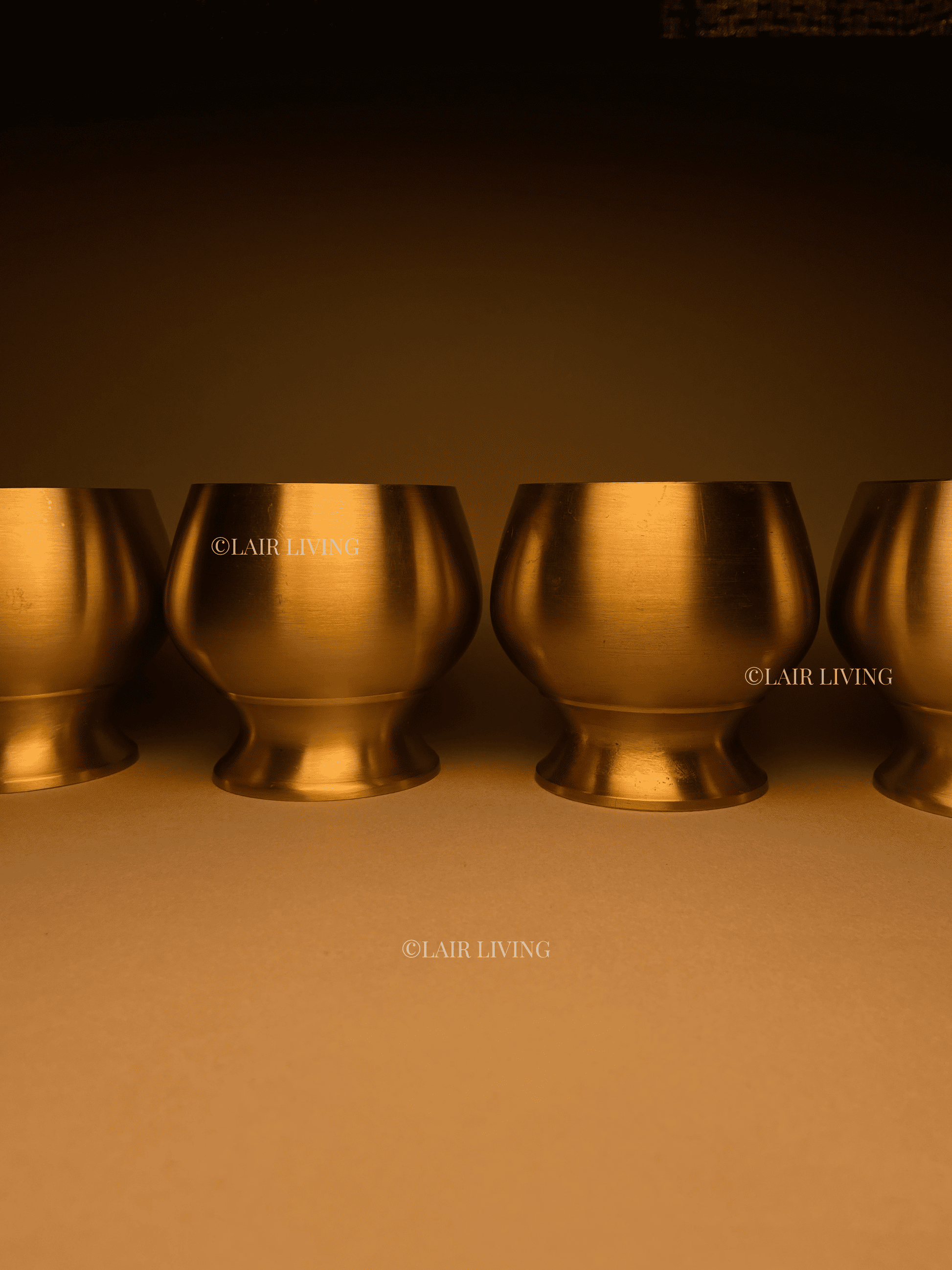 Elysian Handcrafted Brass Dessert Bowl | Matte Gold Gelato & Ice Cream Bowl with Spoon - Lair living