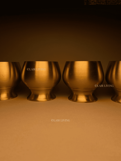 Elysian Handcrafted Brass Dessert Bowl | Matte Gold Gelato & Ice Cream Bowl with Spoon - Lair living