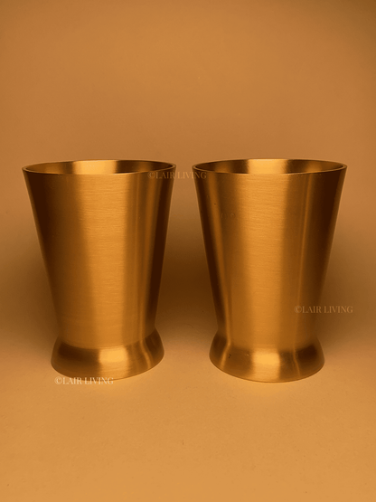 Matte Brass Tumbler Set – Pure Brass Drink ware for Everyday Luxury - Lair living
