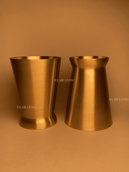 Matte Brass Tumbler Set – Pure Brass Drink ware for Everyday Luxury - Lair living
