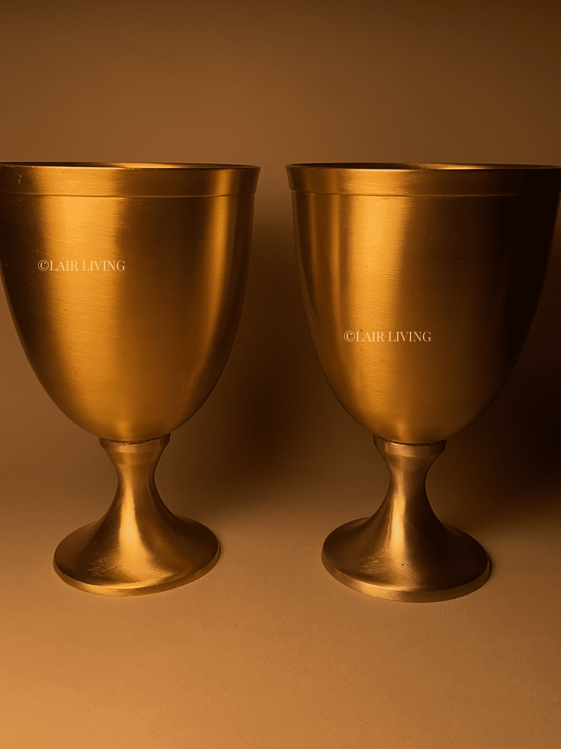 Luxury Brass Goblet – Handcrafted Matte, Wine & Cocktail Glass for Elegant Dining - Lair living
