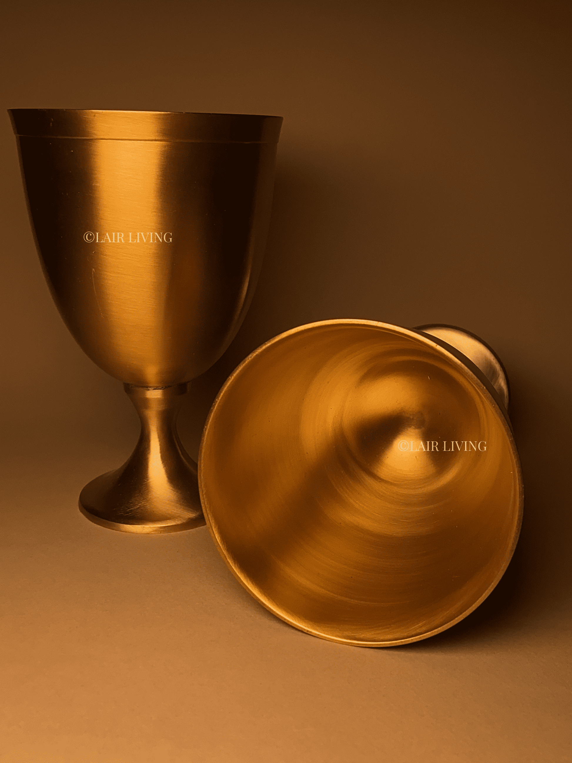 Luxury Brass Goblet – Handcrafted Matte, Wine & Cocktail Glass for Elegant Dining - Lair living