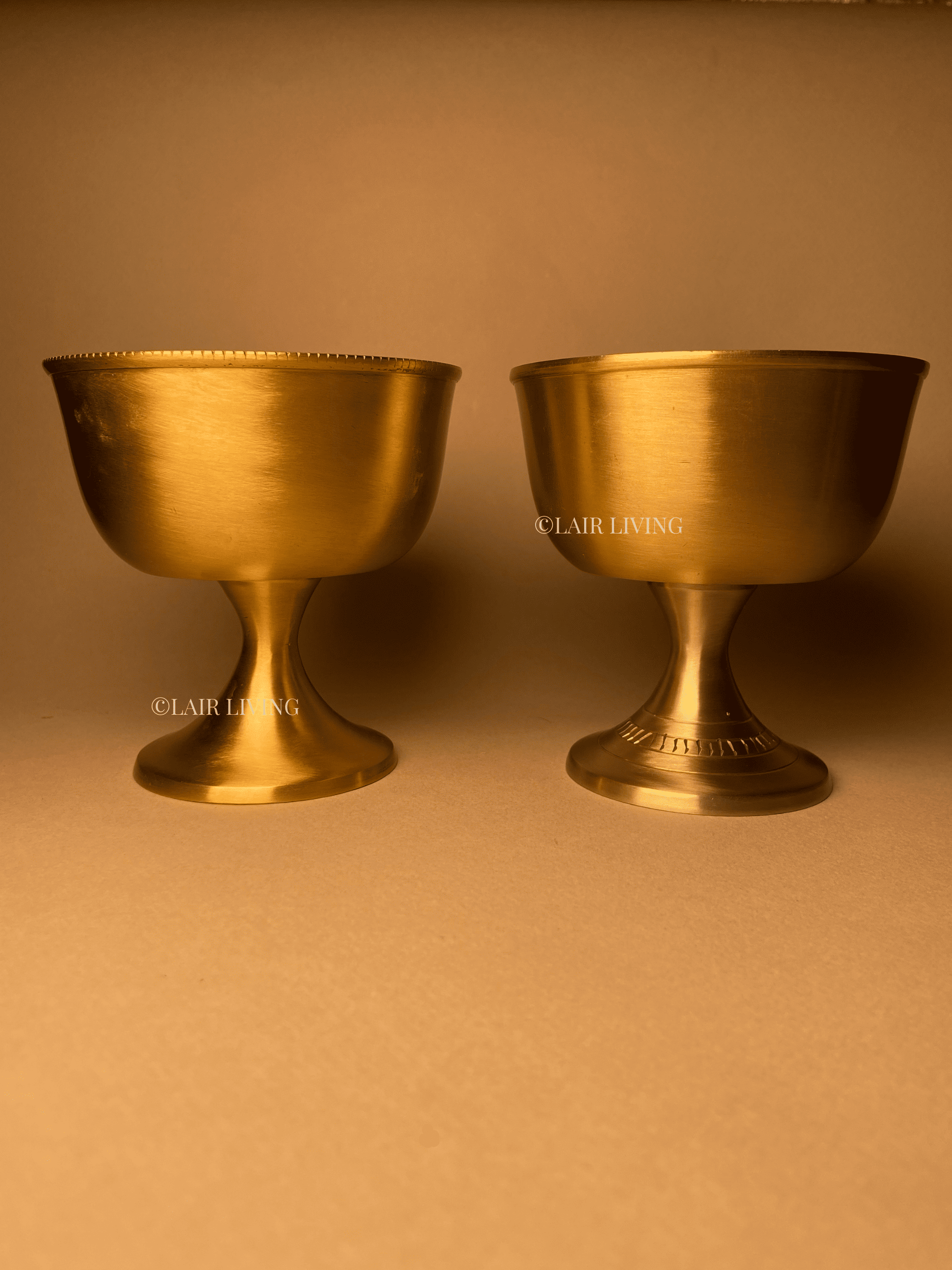 Pure Brass Gelato Bowl | Matte Finish Dessert Bowl with Spoon – Luxurious & Timeless - Lair living