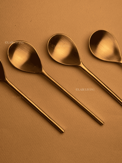 Luna Handcrafted Brass Dessert Spoons – A Luxe Dining Essential - Lair living
