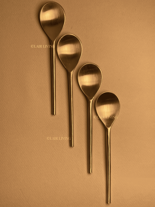 Luna Handcrafted Brass Dessert Spoons – A Luxe Dining Essential - Lair living