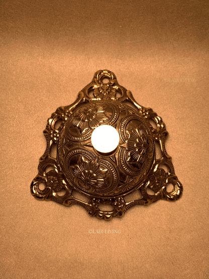 Elegant pure brass table bell by Lair Living, ideal for premium office accessories and high-end decor. Combines functionality with traditional craftsmanship. Best in India for luxury decor and gifting.3