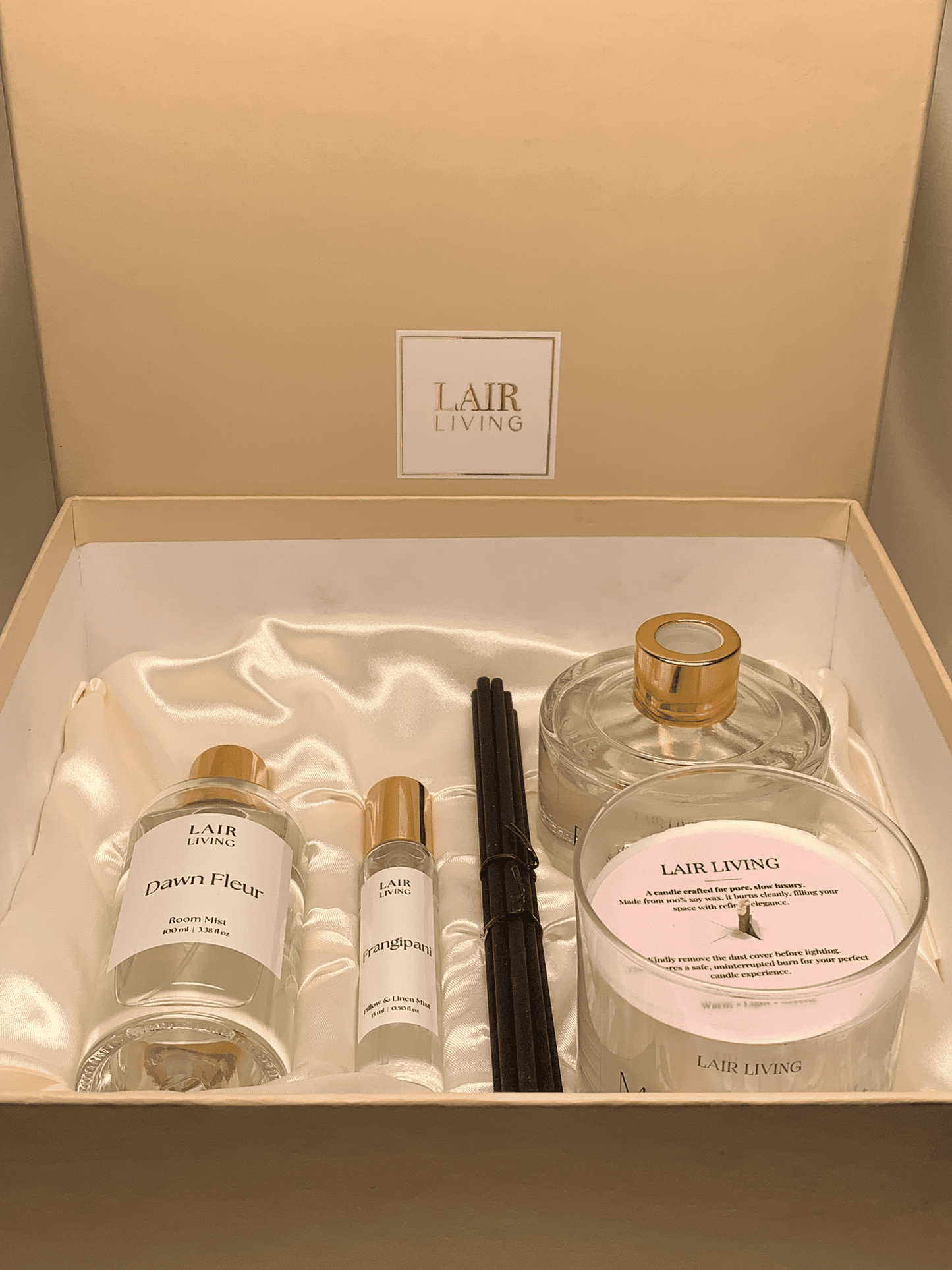 Dawn & Bloom Luxury Gift Box | Room Mist, Reed Diffuser, Candle & Pillow Mist by Lair Living