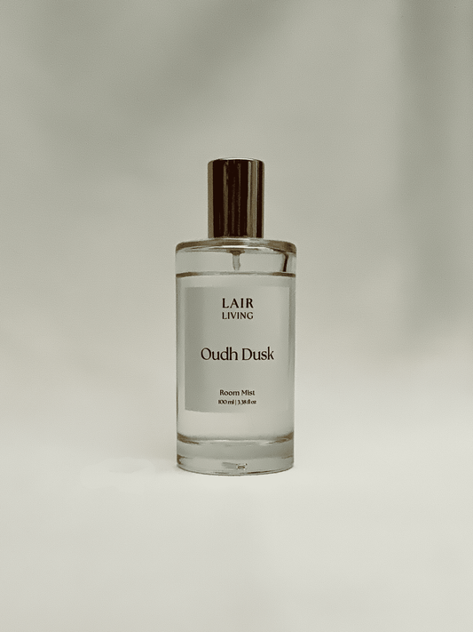 Oudh Dusk Room Mist Spray | Spicy - Spiced Oud Room Spray & Warm Amber - Linen Mist for Home – The Mist by Lair Living - Lair living