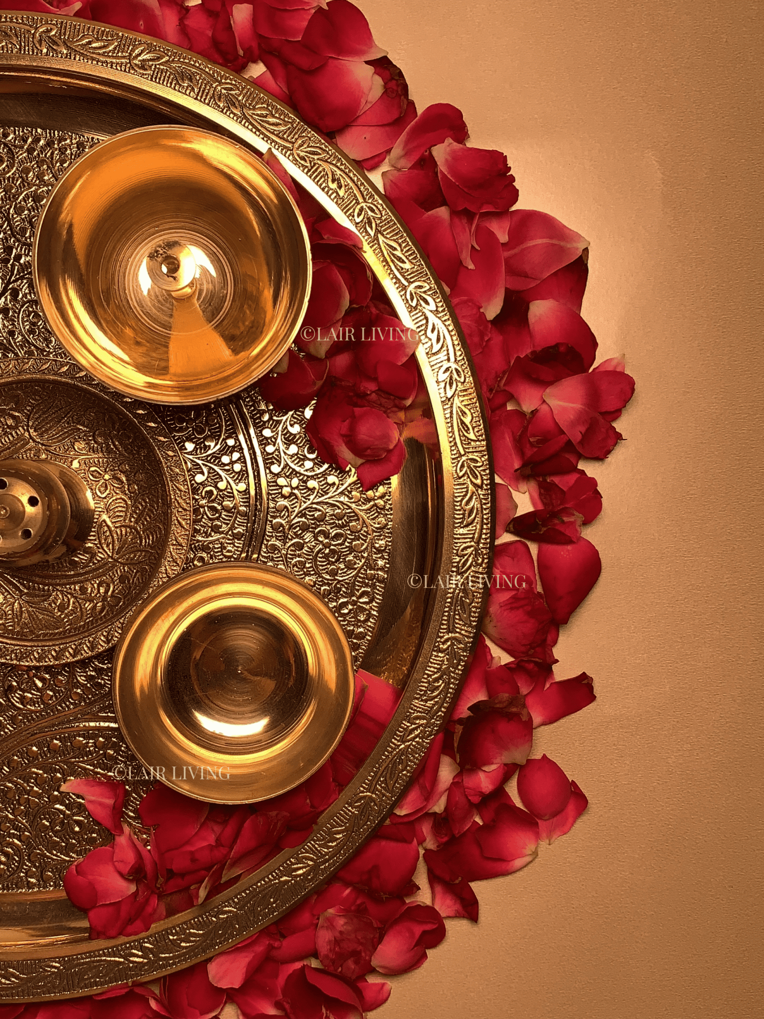 The Sacred Glow Brass Pooja Thali Set | Brass Pooja Thali Set - Lair living