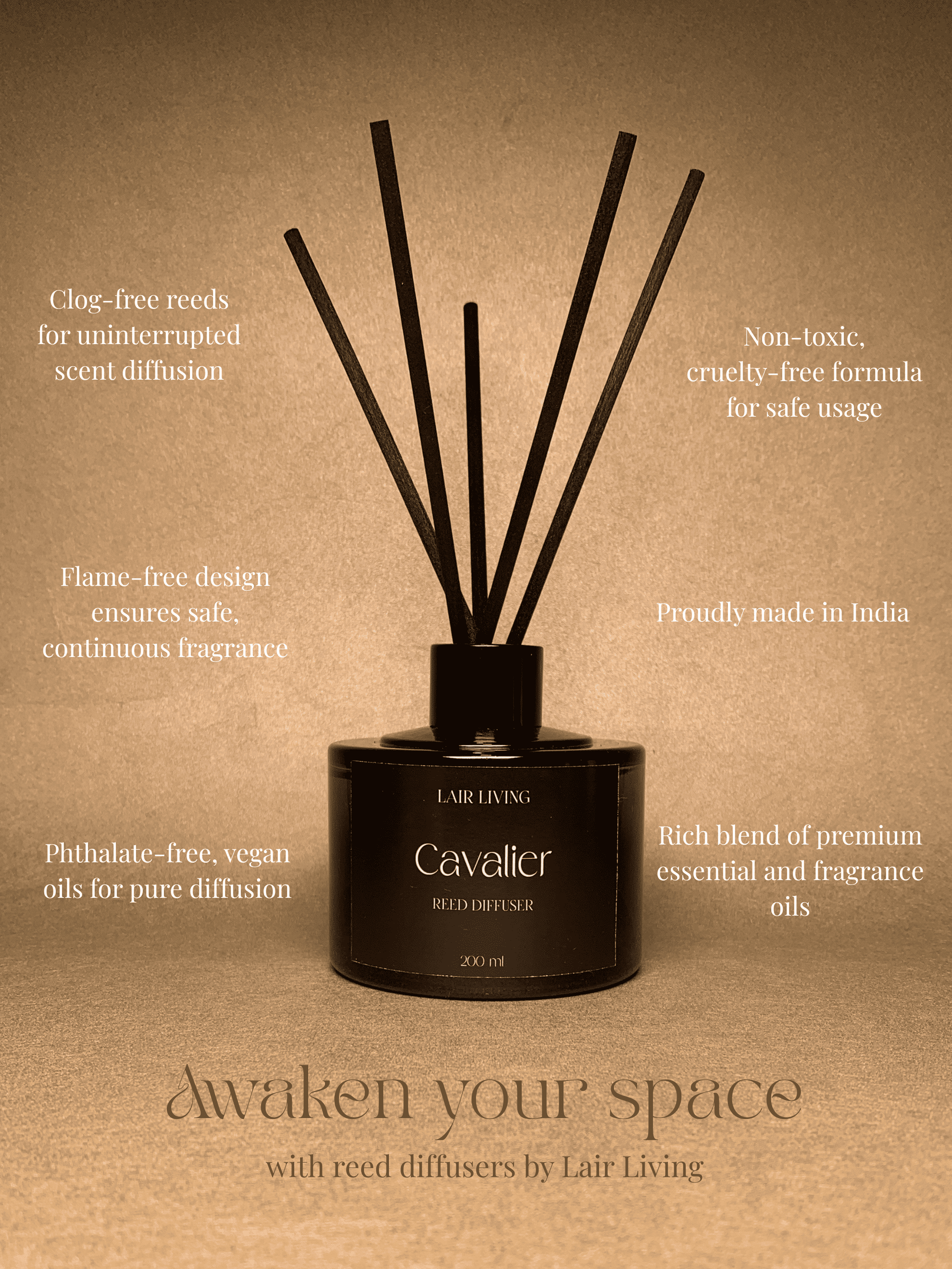 Cavalier Luxury Reed Diffuser – 100 ml & 200 ml | Lair Living - Lair living