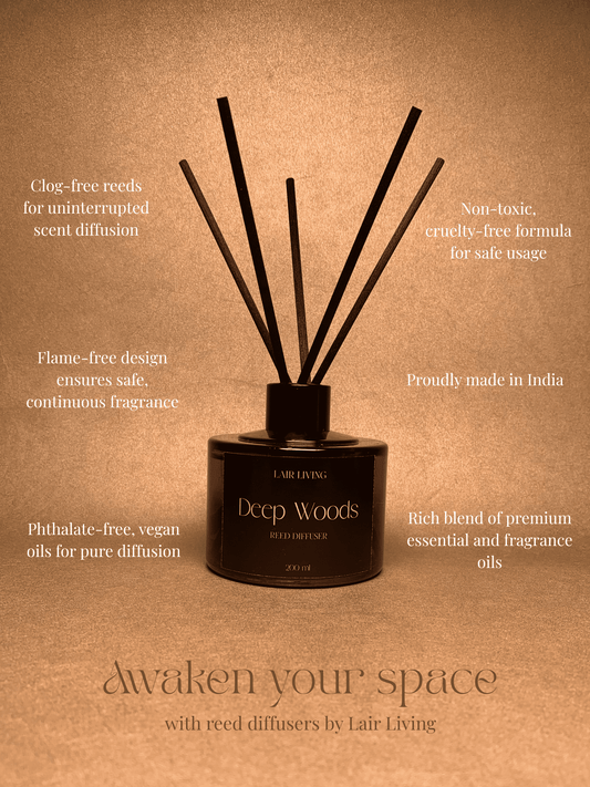 Deep Woods Luxury Reed Diffuser – 100 ml & 200 ml | Lair Living - Lair living