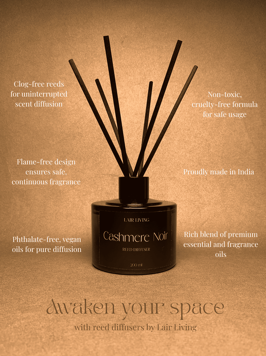 Cashmere Noir Luxury Reed Diffuser – 100 ml & 200 ml | Lair Living - Lair living
