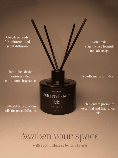 Autumn Flower Field Luxury Reed Diffuser – 100 ml & 200 ml | Lair Living - Lair living
